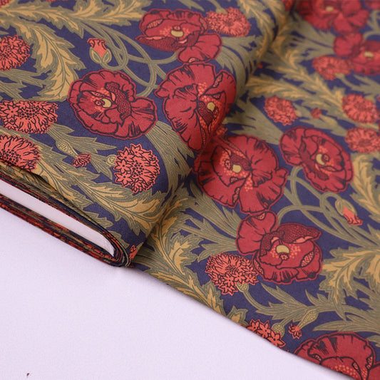 100% Cotton Liberty Fabric Tana Lawn™ Cotton - Beatrice Maud Poppy Print