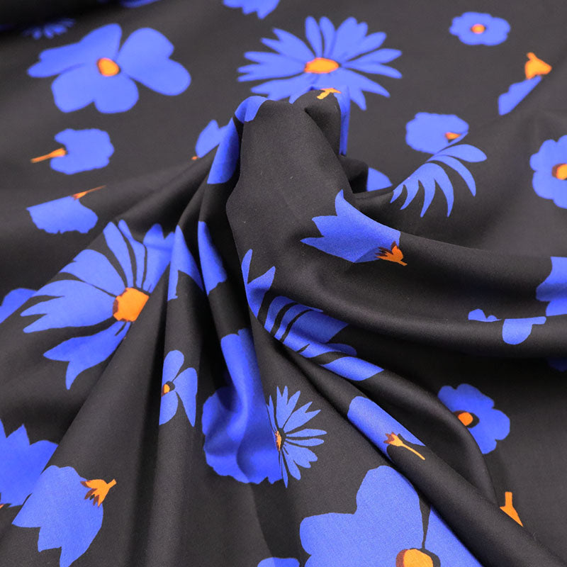 Liberty Print Tana Lawn™ Cotton - Impression - Black and Blue