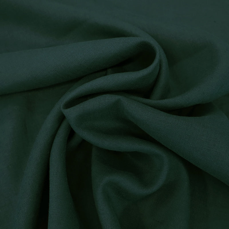 Dark Green Mercerised 100% Linen Fabric