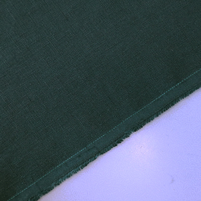 Dark Green Mercerised 100% Linen Fabric