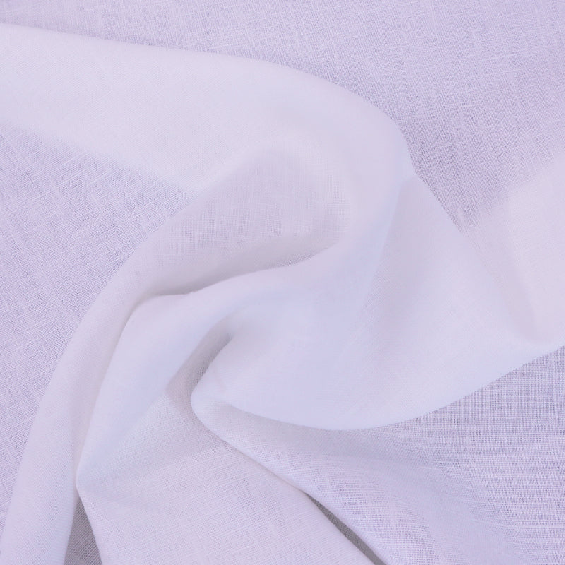 Pure White Mercerised 100% Linen Fabric