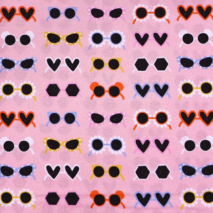 100% Cotton Pink Novelty Fabric - Sunglasses