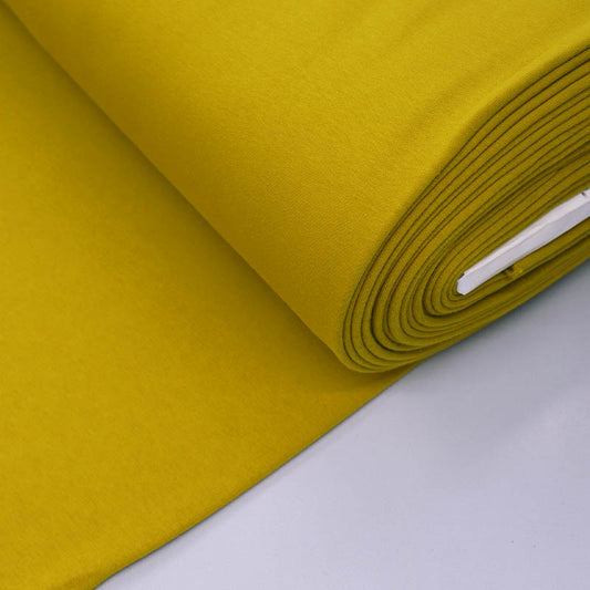 82% Organic Cotton 18% Recycled Polyester Chartreuse Yellow heavy Sweatshirt fabric