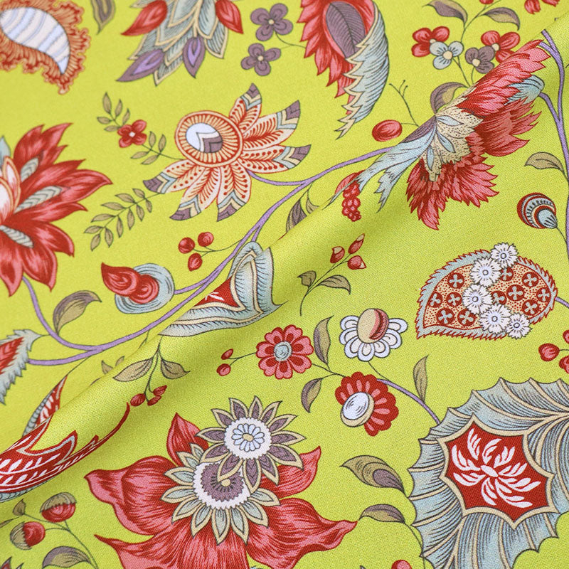 100% Cotton Dutch Heritage Fabric - Chartreuse Yellow