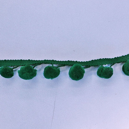 Dark Green Pom Pom Trim 15mm