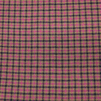 Pink and Purple Check 100% Wool Fabric Abraham Moon