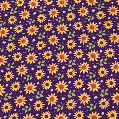 Purple Sunflower Needlecord - Falling