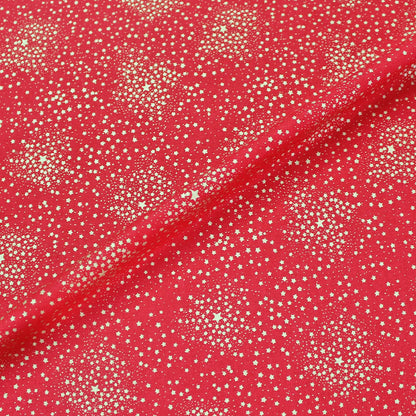 100% Cotton Red Star Print Christmas Fabric