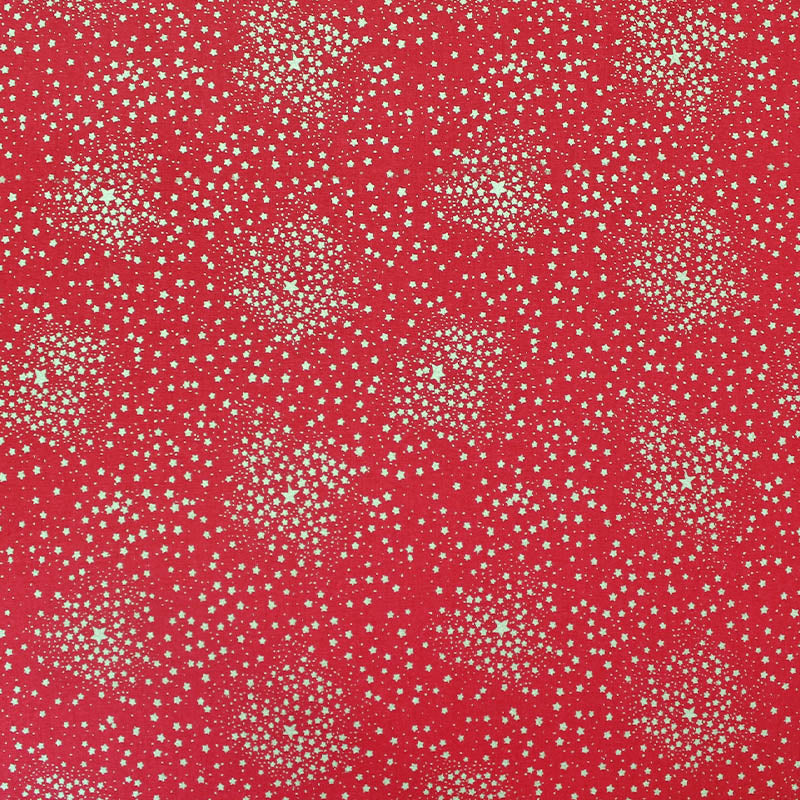 100% Cotton Red Star Print Christmas Fabric