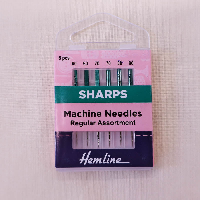 Sharps sewing machine needles regular assortment of 6 60 - 80