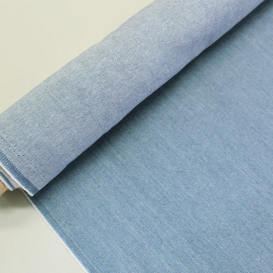 Stonewashed Cotton Denim - Pale Blue – Fabrics Galore