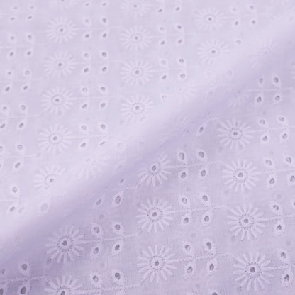 White Broderie Anglaise Fabric 100% cotton daisy design