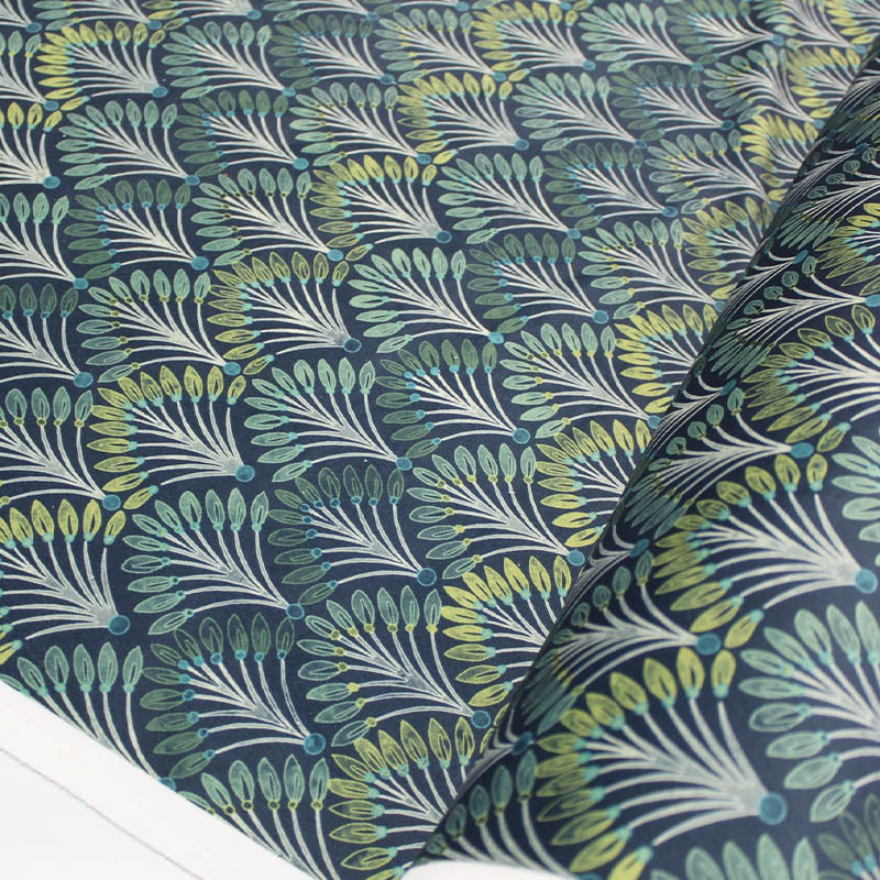 100% Polyester   Blue Velvet Peacock Print Furnishing & Upholstery Fabric