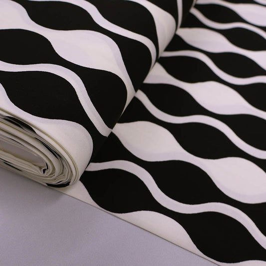 100% Viscose Cream and Black ECOVERO™ Viscose Fabric