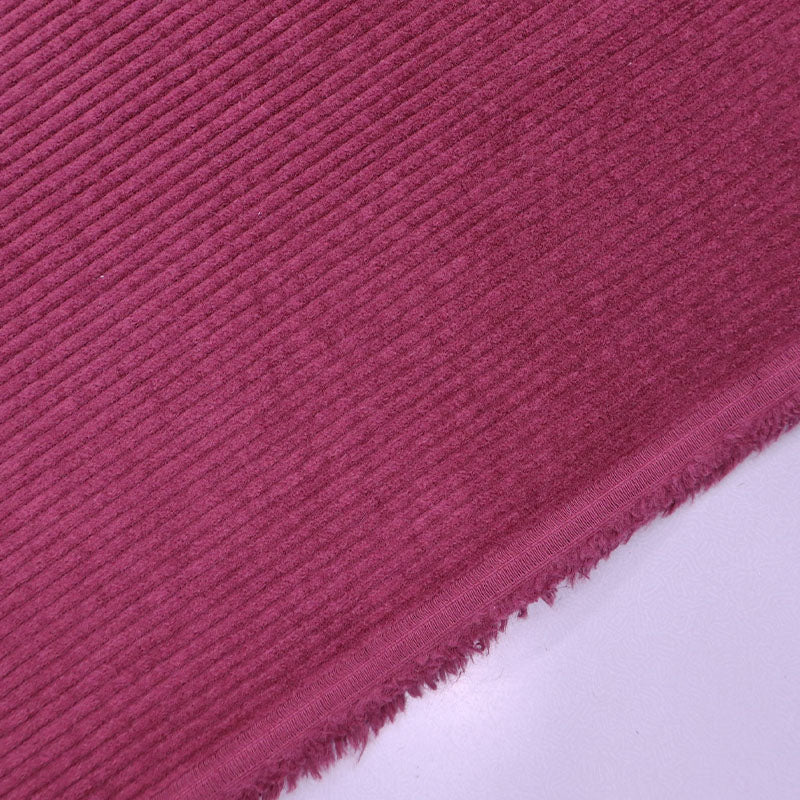 7% Cotton 3% Elastane Burgundy Stretch Corduroy Fabric Pre-washed 6 wale