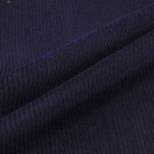 97% Cotton 3% Elastane Navy Blue Pre-washed Stretch Corduroy Fabric