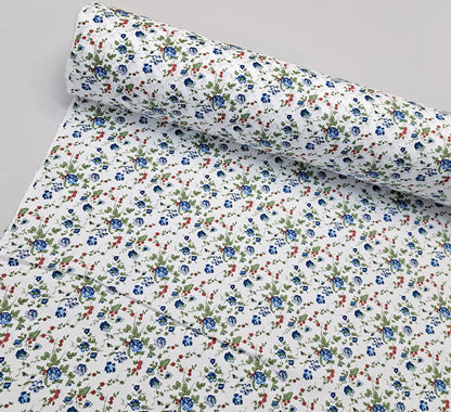 Great Value - Wide Width Floral Cotton - Blue Roses