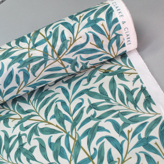 William Morris Willow Bough Fabric - Teal Green