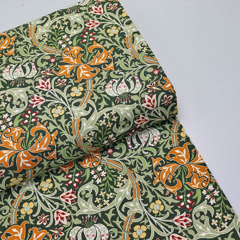 William Morris Green Viscose Dressmaking Fabric | Golden Lily – Fabrics ...