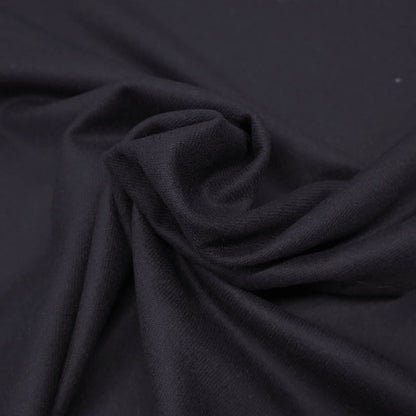 95% Merino Wool and 5% Cashmere Wool Flannel Fabric - Black