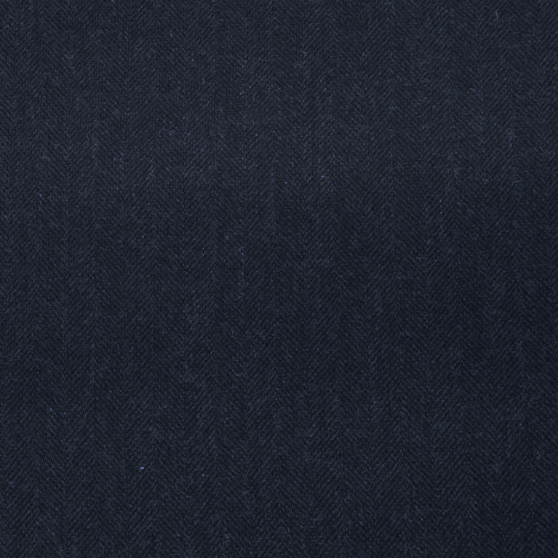 60% Wool and 40% Cotton wool blend Herringbone Fabric - Dark Blue