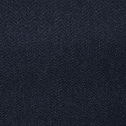 60% Wool and 40% Cotton wool blend Herringbone Fabric - Dark Blue