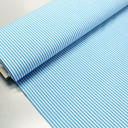 Cotton Dressmaking Seersucker Stripe - Aqua