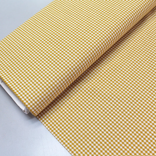 Dark Yellow Mini Gingham Fabric