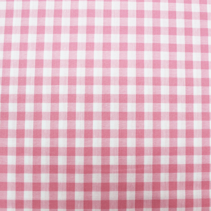 Dressmaking Cotton Gingham Wide Width Candy Pink and White