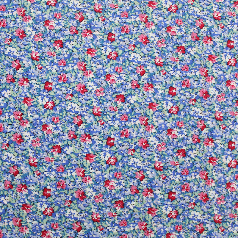 Dressmaking Blue Floral 100% Cotton Lawn Fabric | June – Fabrics Galore