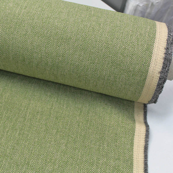 Green Herringbone Furnishing Fabric | Fabrics Galore
