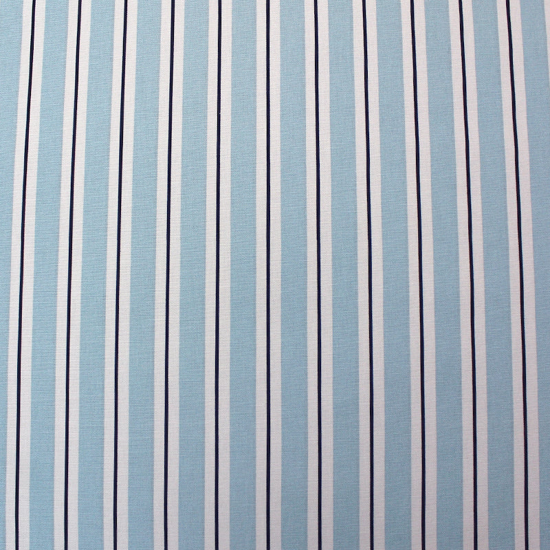 Powder Blue and Navy Stripe Furnishing Fabric