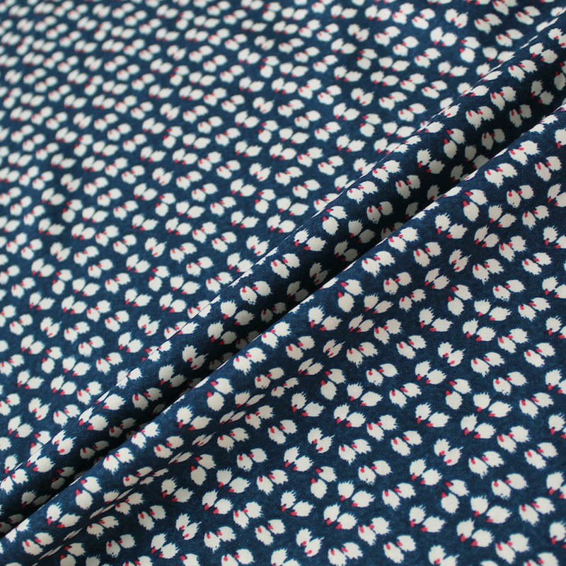Printed Spun Viscose Petra in Navy Blue – Fabrics Galore