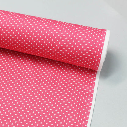 Coral Pink Cotton Polka Dot Fabric