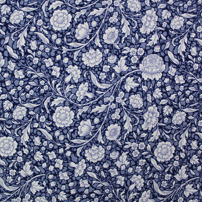 Printed Navy Blue Floral Cotton - Diana