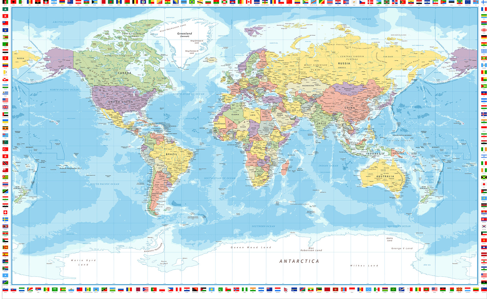 Cotton World Map Fabric | World Map Panel | Fabrics Galore