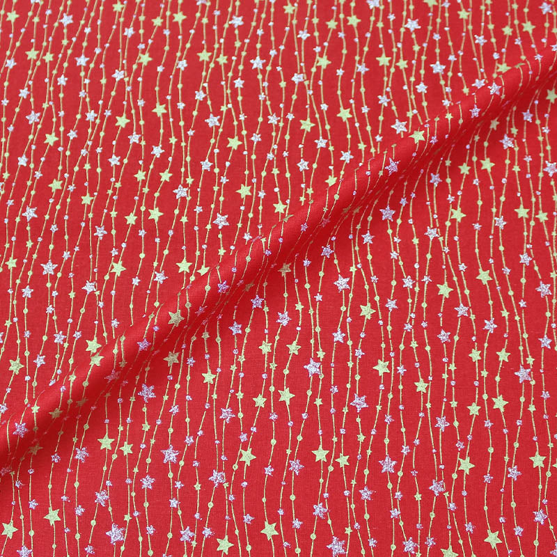 Red Christmas Craft Cotton - Star Trails