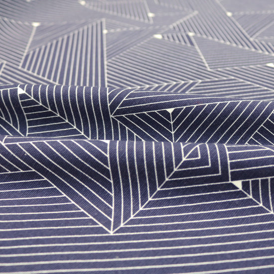 Geometric Grids Home Furnishing Fabric - Navy – Fabrics Galore
