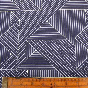 Geometric Grids Home Furnishing Fabric - Navy - Fabrics Galore