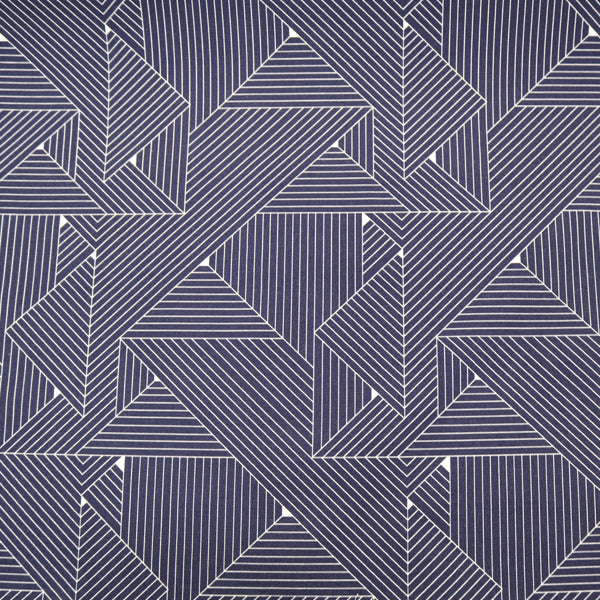 Geometric Grids Home Furnishing Fabric - Navy – Fabrics Galore