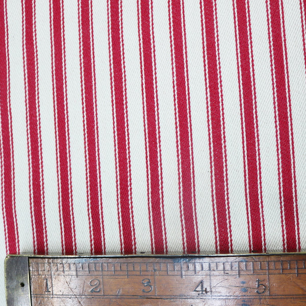 Roc-lon 44/45 Woven Stripe Ticking Red - 5 Yard Cut, Size: 36 x 45