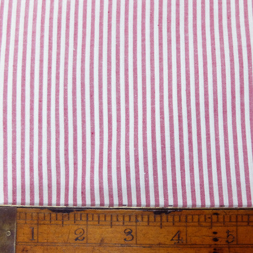 Chambray Cotton - Raspberry - Stripe – Fabrics Galore